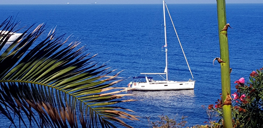 Ankern vor Ficogrande auf Stromboli 